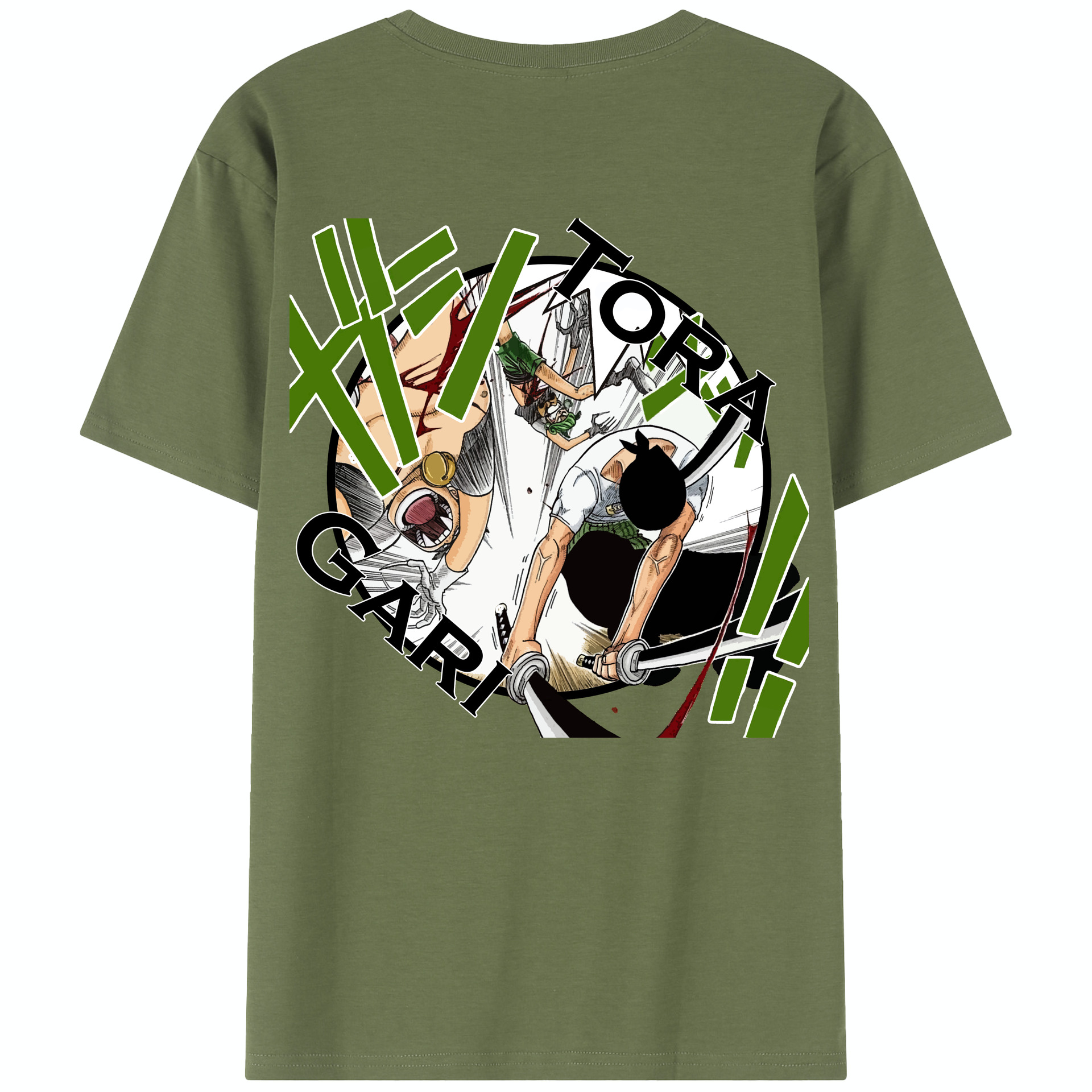 ワンピース ロロノア・ゾロ ONE PIECE Roronoa Zoro 綿100％半袖Tシャツ（背面プリント）